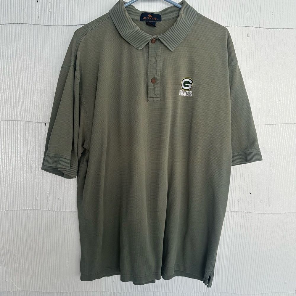 Antigua XL 100% Cotton Polo NFL Green Bay Packers Green Polo Short Sleeve Shirt